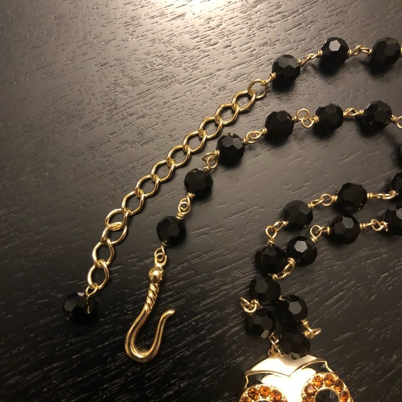 Akkad wise owl sparkling-pave set necklace - Picture 5 of 5